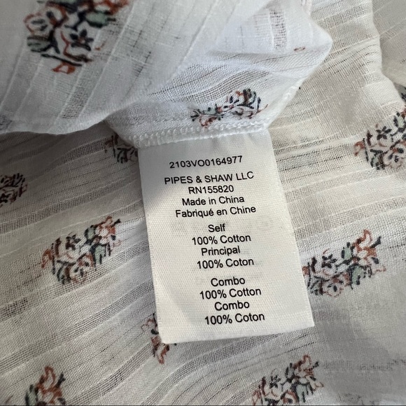 NWT Veronica Beard Abra Stamped Floral Top White Blouse - Picture 15 of 15